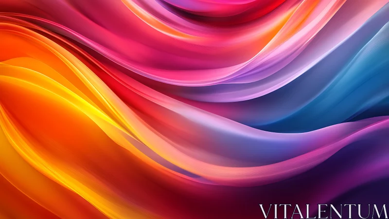 Flowing ribbons of warm rainbow light in gentle motion.