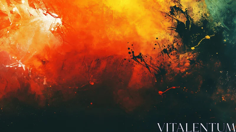 Volatile red-orange nebula rendered in dynamic abstract strokes