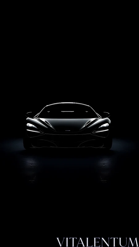 Midnight supercar prowling from the shadows in silence.