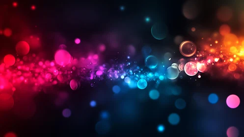 Vibrant abstract bokeh lights in a colorful digital art style.