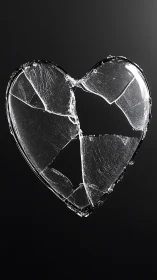 Shattered Heart on Black Background