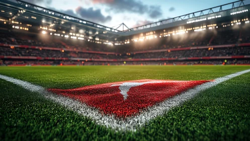 Glowing stadium corner where matchday nerves come alive.