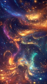 Starlit nebula rivers swirl through a dream-bright cosmos.