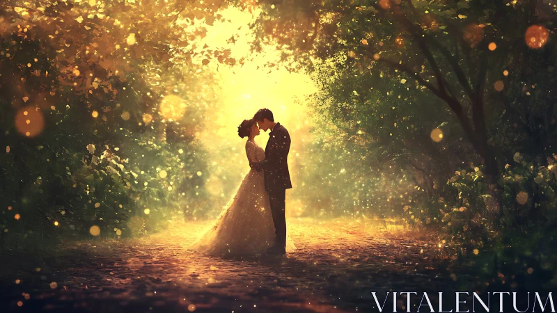 Luminescent Vows: Where Starlight Kisses Earthbound Love.