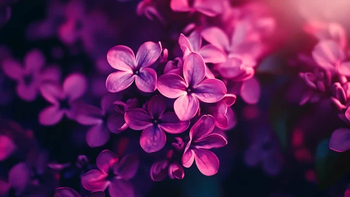 Vibrant Purple Lilac Flowers Captured in Close-Up Detail.