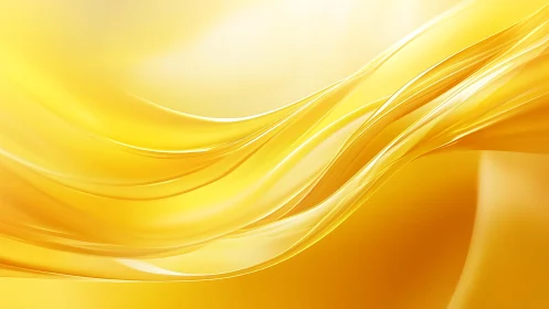 Abstract golden waves with smooth flowing lines, modern digital art.