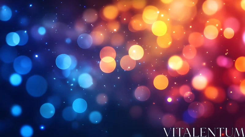 Vibrant Abstract Bokeh Lights in Blue and Orange Hues, Digital Art.