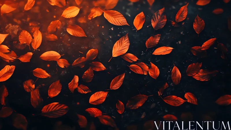 Embers Of Autumn Drift Across Midnight Pavement.