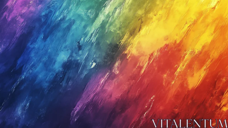 Diagonal spectrum field renders layered impasto color gradients