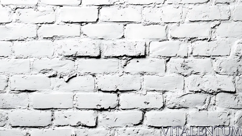 High contrast painted brick wall with rough mortar texture
