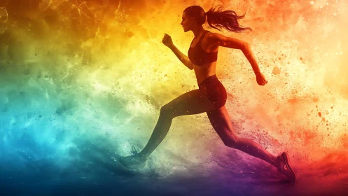 Spectrum-sprinting silhouette carving color from motion.