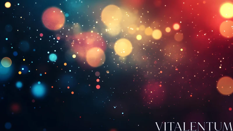 Abstract bokeh lights on dark background, digital art style.