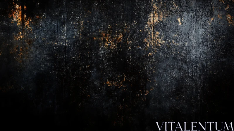 Dark textured surface with scattered warm metallic highlights.