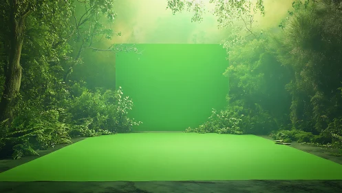 Verdant Theater: Nature's Stage Beckons with Luminous Green Curtains