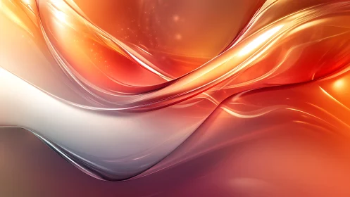 Curved translucent ribbons render fluid light gradients in warm spectrum