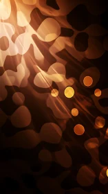 Abstract brown bokeh pattern with soft light streaks.