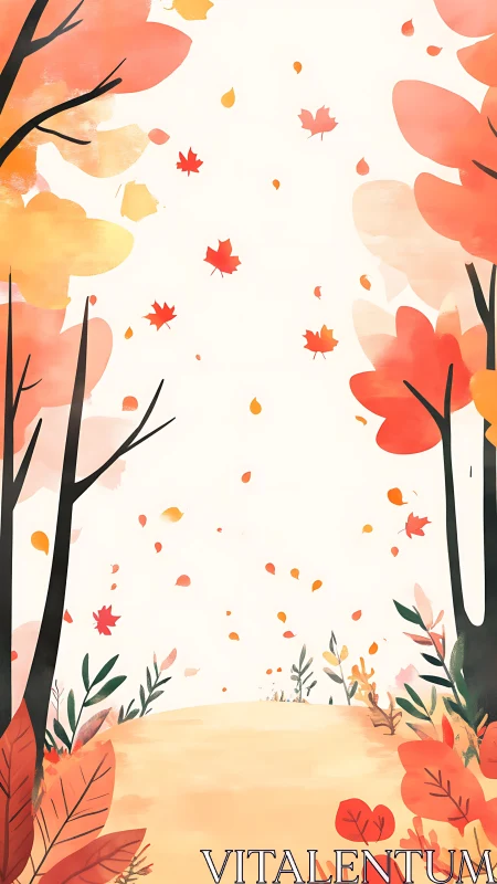 Whimsical maple walkway where autumn leaves learn to dance.