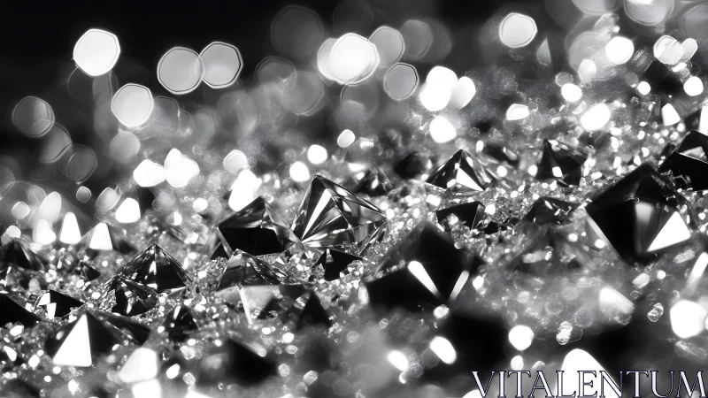 Shimmering Cluster of Diamonds in Elegant Black and White Style.
