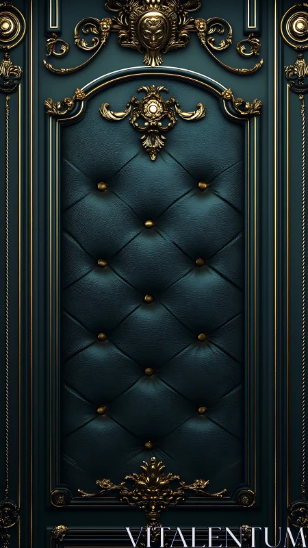 Velvet midnight door crowned in baroque gilded whispers.
