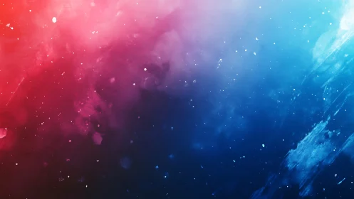 Digital nebula gradient with diagonal red to blue diffusion.