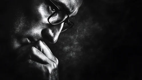 Quietly Reflective Portrait in Gentle Shadowed Light.