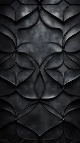 Dark geometric petal panel with embossed metal relief.