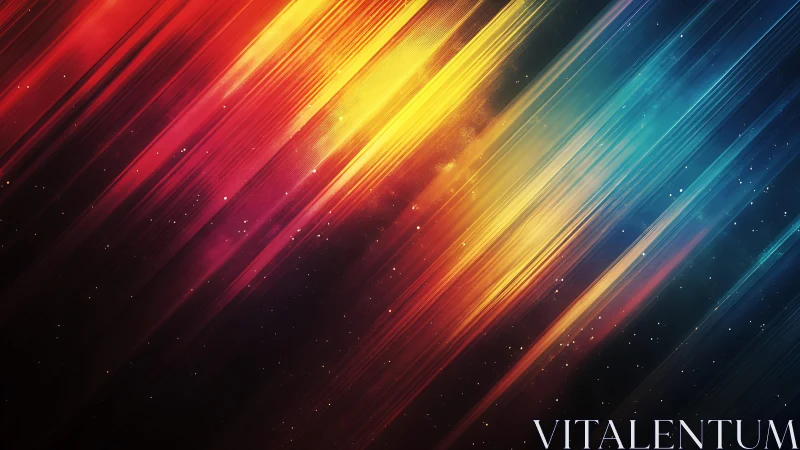Vivid Abstract Light Streaks in Red, Yellow, and Blue Digital Art.