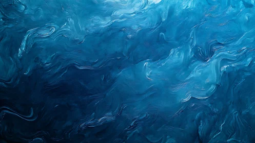 Oceanic blue abstractions with swirling textured currents.