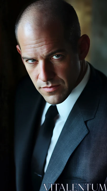 Confident professional portrait with a sharp, thoughtful gaze.