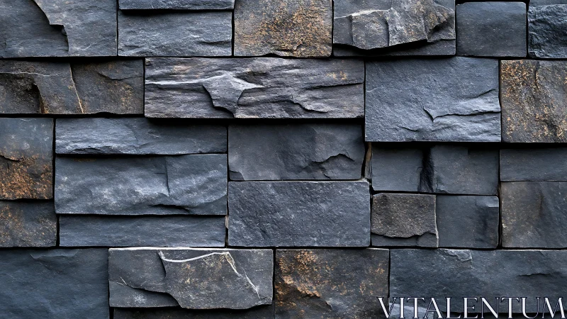 Dark Slate Stone Wall Texture in Modern Rustic Style.