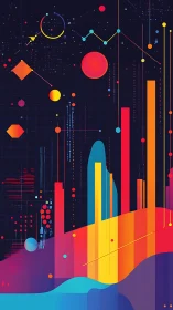 Multivariate neon data skyline with geometric analytics overlays.