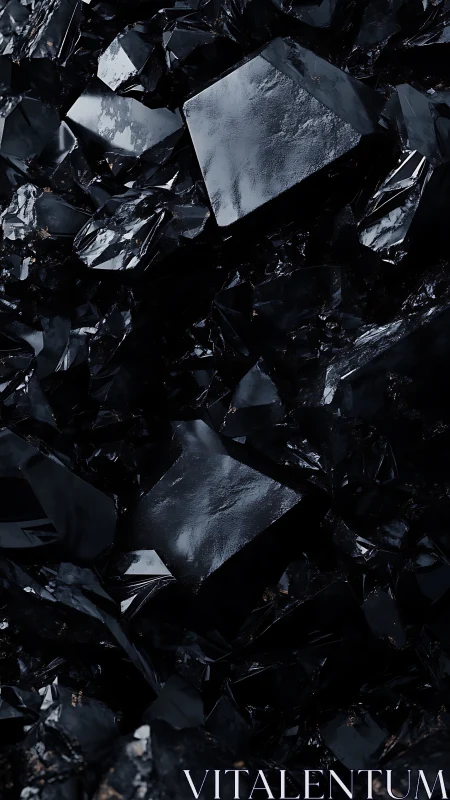 Obsidian night shards cradle polished onyx monoliths.