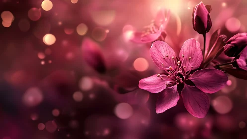 Macro Floral Study with Bokeh Depth and Atmospheric Lighting.