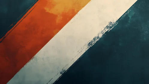 Abstract diagonal stripes in orange, white, and teal grunge style.