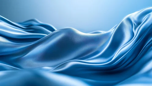 Flowing blue silk fabric abstract close-up with smooth lighting.
