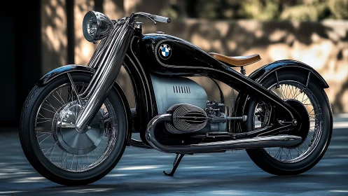 Streamlined BMW concept motorcycle in side profile view.