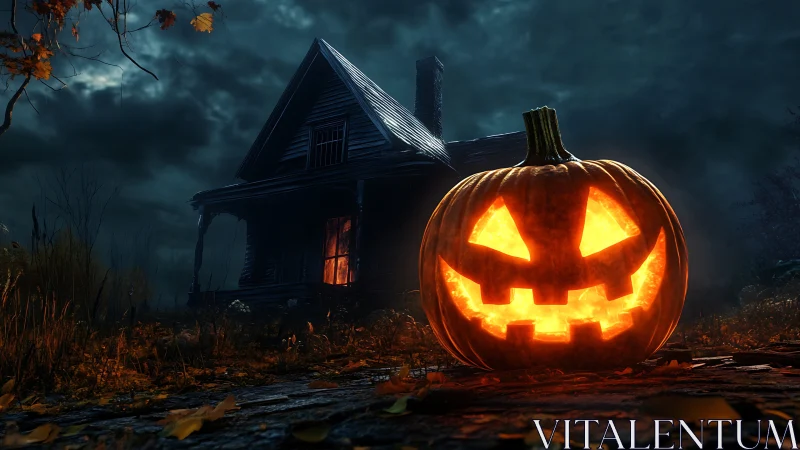 Grinning jack-o-lantern dares a haunted house to outglow it tonight