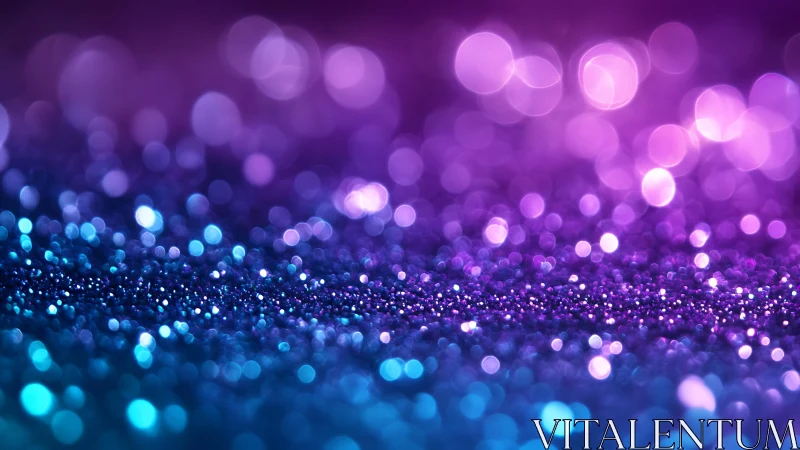 Sparkling Blue and Purple Glitter Bokeh Abstract Background.