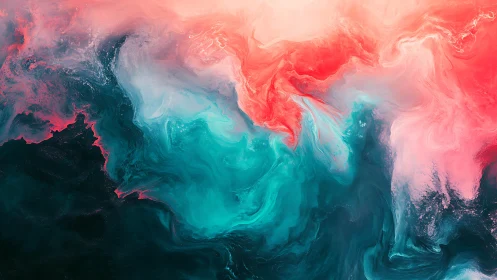 Cotton candy nebula collides with teal-tide cosmos storm.