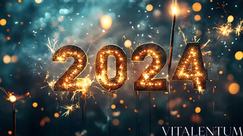 Sparkling 2024 celebration glowing with hopeful new beginnings.