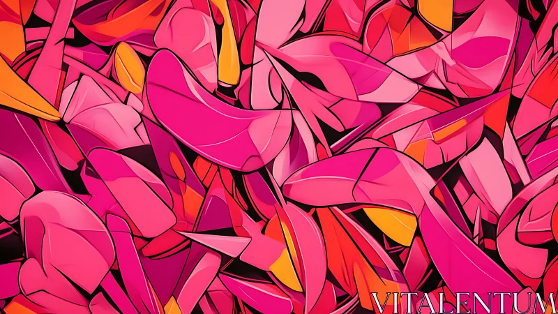 Chromatic vector tessellation of interlocking magenta shards.