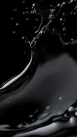 High-speed liquid arc in dramatic monochrome studio lighting.