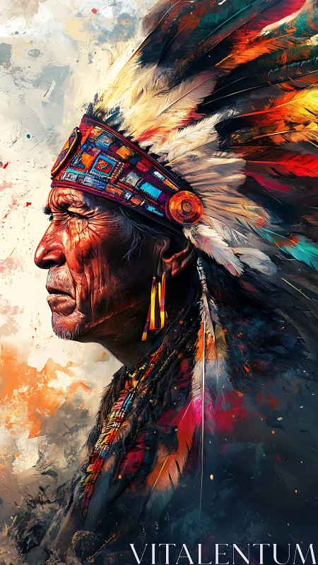 Color storms crown an elder’s quiet, weathered resolve