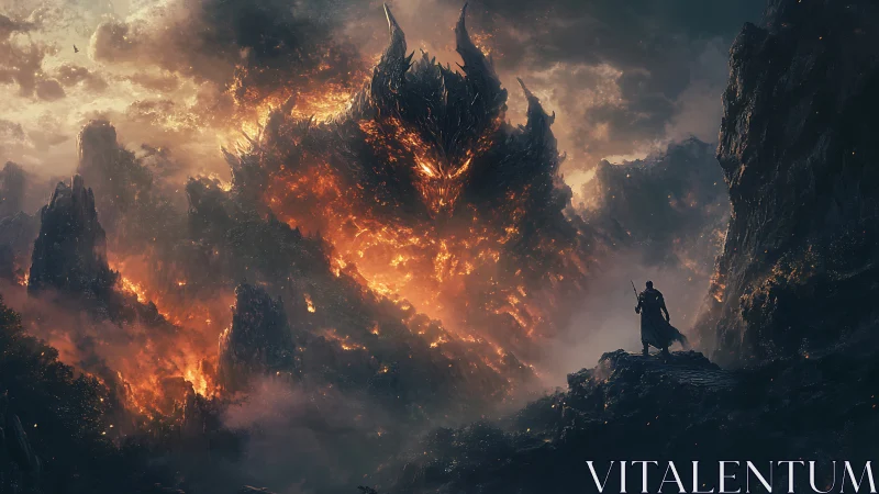 Lone wanderer meets a colossal ember-born shadow titan.