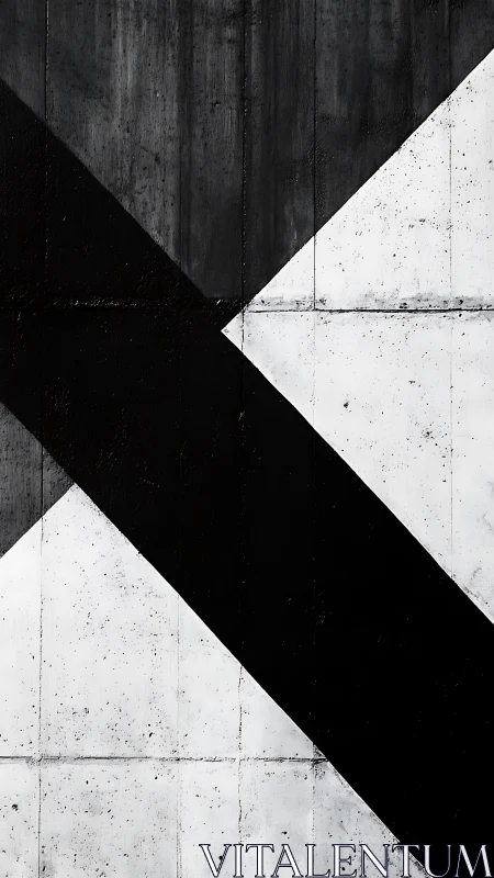 Monochrome diagonal bands cut stark concrete geometry.