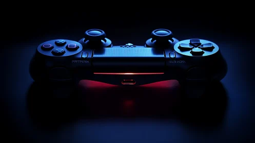 Gaming Controller with Neon Illumination and Ergonomic Design.