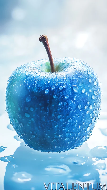 Cool blue apple sparkling with fresh morning dew.