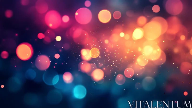 Vibrant abstract bokeh lights in vivid colors, digital art style.