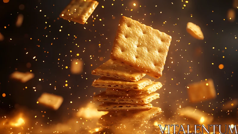 Golden Crackers Dance Through Shimmering Light