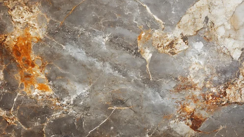 Elegant gray marble slab with golden and white veining detail.